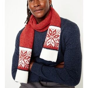 Red and White Winter Scarf unisex